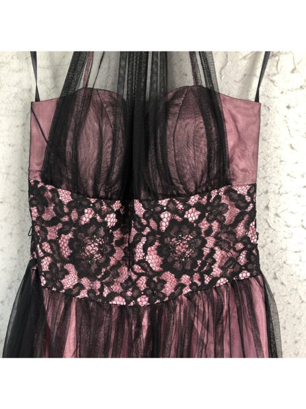 Betsy & Adam Dress Women 6 Purple Black Mesh Whimsigoth Fairy Grunge Y2K Halter - Picture 2 of 16